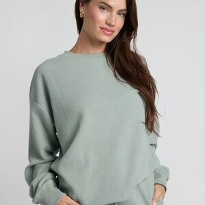 Comfrt Medium Sage Waffle Lounge Long Sleeve